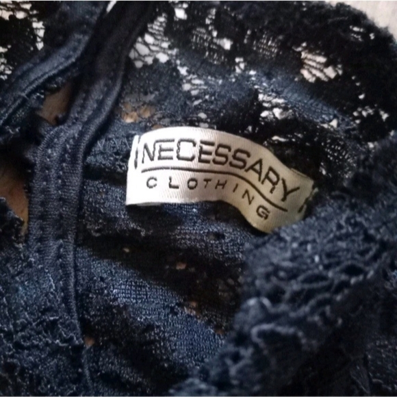 Necessary Clothing Black Lace Mock Neck Bodycon Evening Cocktail Dress Size S - Picture 7 of 7